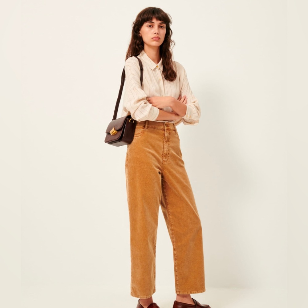 Sessun Velvet Cruise Straight pants pockets in pigment-dyed corduroy size small
